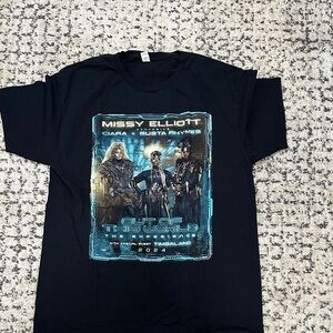 Black Graphic T-Shirt with Missy Elliott Design